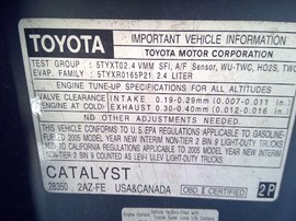 2005 TOYOTYA HIGHLANDER, SAGE, 2.4L, AT, FWD, Z25194
